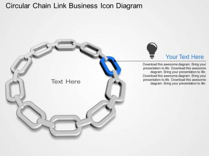 Circular chain link business icon diagram powerpoint template slide
