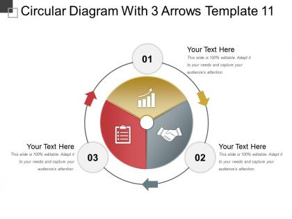 Circular diagram with 3 arrows template 11 ppt presentation