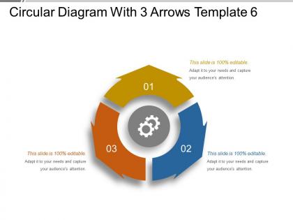 Circular diagram with 3 arrows template 6 ppt example