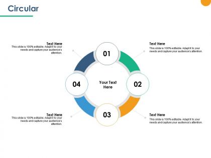 Circular four process ppt powerpoint presentation outline show