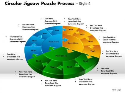 Circular jigsaw puzzle process style 7