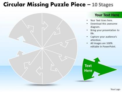 Circular missing puzzle piece 10 stages