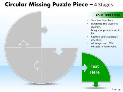 Circular missing puzzle piece 4 stages