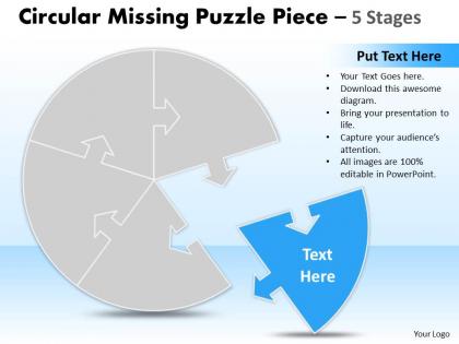 Circular missing puzzle piece 5 stages