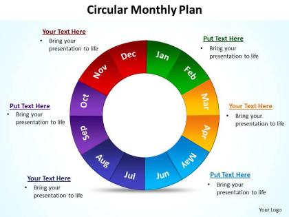 Circular monthly plan powerpoint diagram templates graphics 712