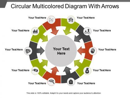 Circular multicolored diagram with arrows