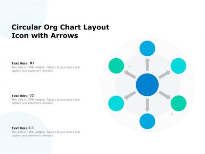Circular org chart layout icon with arrows