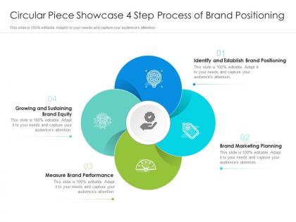 Circular piece showcase 4 step process of brand positioning