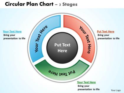 Circular plan chart 3 stages powerpoint diagrams presentation slides graphics 0912