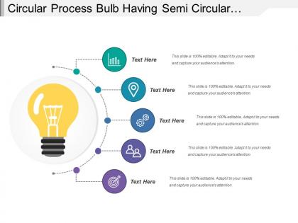 Circular process bulb having semi circular line with dots
