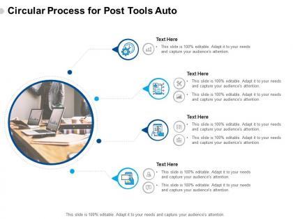 Circular process for post tools auto infographic template