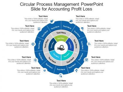 Circular process management powerpoint slide for accounting profit loss infographic template