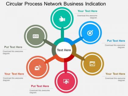 Circular process network business indication flat powerpoint design