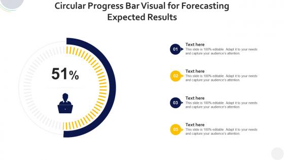 Circular progress bar visual for forecasting expected results infographic template