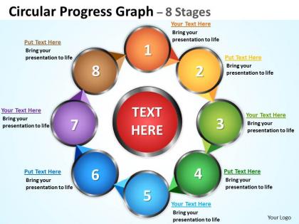 Circular progress diagrams graph stages 7