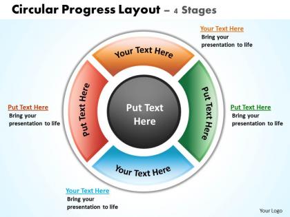 Circular progress layout 4 stages powerpoint diagrams presentation slides graphics 0912