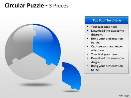 Circular puzzle 2 and 3 pieces ppt 4