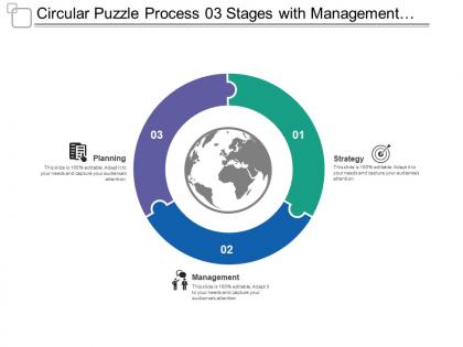 Circular puzzle process 03 stages with management and structure