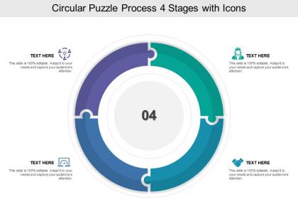 Circular puzzle process 04 stages with icons