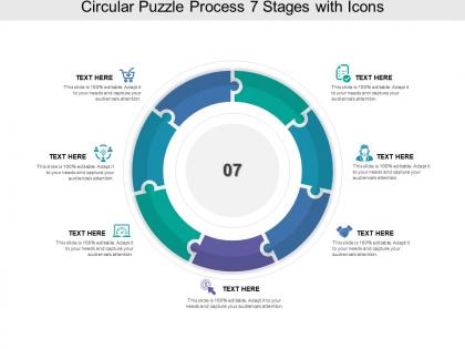 Circular puzzle process 07 stages with icons