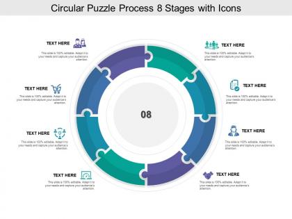 Circular puzzle process 08 stages with icons