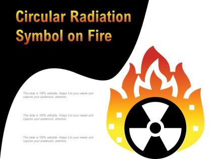 Circular radiation symbol on fire