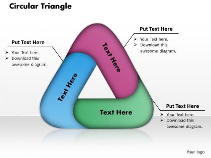 Circular triangle powerpoint template slide