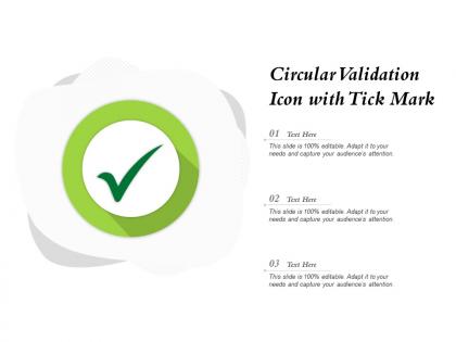 Circular validation icon with tick mark