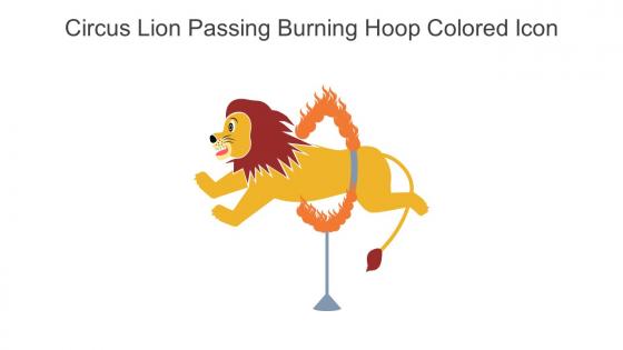 Circus Lion Passing Burning Hoop Colored Icon In Powerpoint Pptx Png And Editable Eps Format