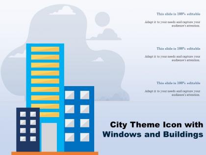City theme icon with windows and buildings