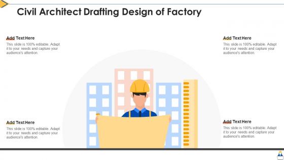 Civil architect drafting design of factory