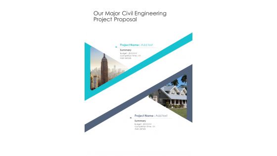 Civil Engineering Project Proposal Our Major One Pager Sample Example Document