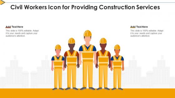 Civil workers icon for providing construction services