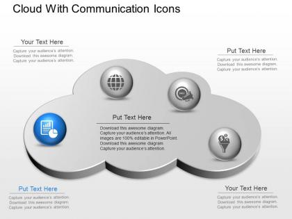 Ck cloud with communication icons powerpoint template