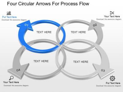 Ck four circular arrows for process flow powerpoint template