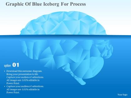 Ck graphic of blue iceberg for process powerpoint template