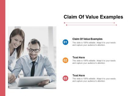 Claim of value examples ppt powerpoint presentation infographic template themes cpb