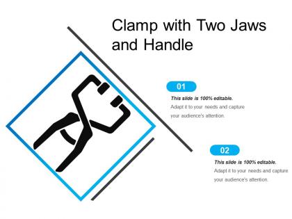Clamp with two jaws and handle