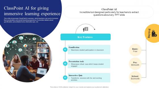 Classpoint Immersive Learning Experience Ai In Education Transforming Teaching And Learning AI SS