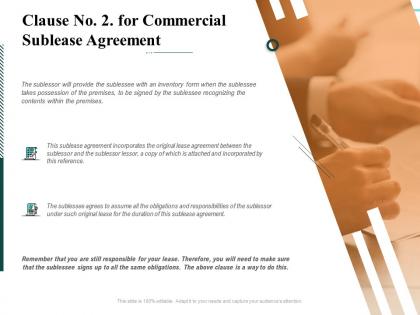 Clause no 2 for commercial sublease agreement l1480 ppt professional portrait