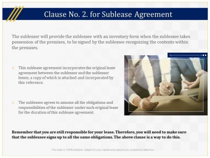 Clause no 2 for sublease agreement ppt powerpoint presentation slides layout