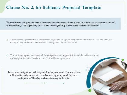 Clause no 2 for sublease proposal template ppt powerpoint presentation file format