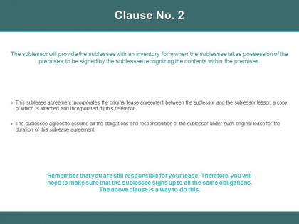 Clause no 2 obligations ppt powerpoint presentation outline graphics template