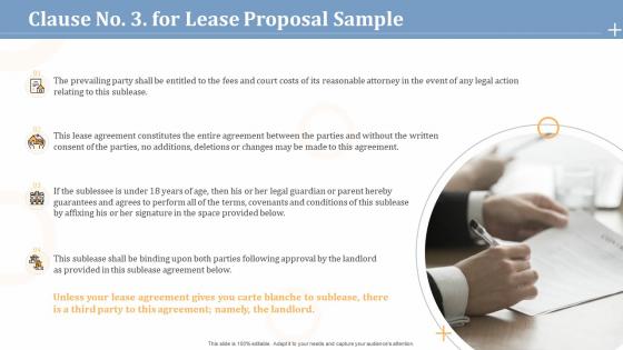 Clause no 3 for lease proposal sample ppt powerpoint presentation format