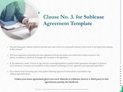 Clause no 3 for sublease agreement template ppt powerpoint presentation slides outline