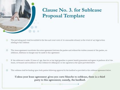 Clause no 3 for sublease proposal template ppt powerpoint presentation gallery grid