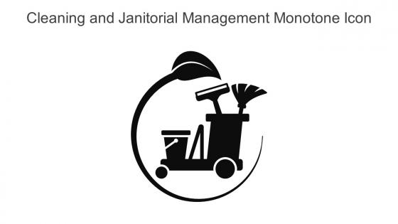 Cleaning And Janitorial Management Monotone Icon In Powerpoint Pptx Png And Editable Eps Format