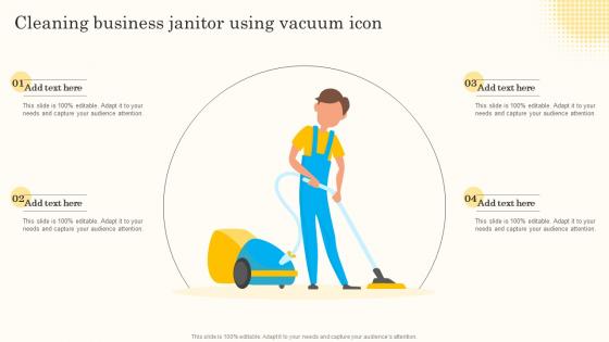 Cleaning Business Janitor Using Vacuum Icon