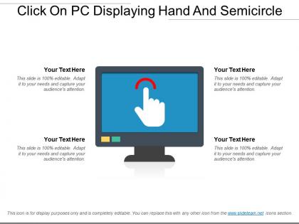 Click on pc displaying hand and semicircle