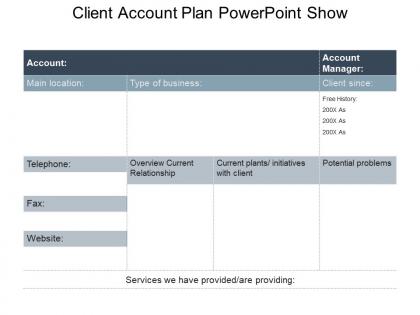 Client account plan powerpoint show